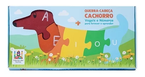 Quebra-cabeça Madeira Infantil Educativo Montessori Cachorro