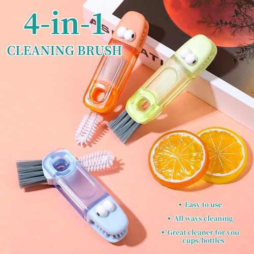 3 Pcs Cepillo Para Botellas, 3 En 1 Cepillo De Limpieza Tapa