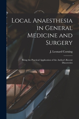 Libro Local Anaesthesia In General Medicine And Surgery: ...