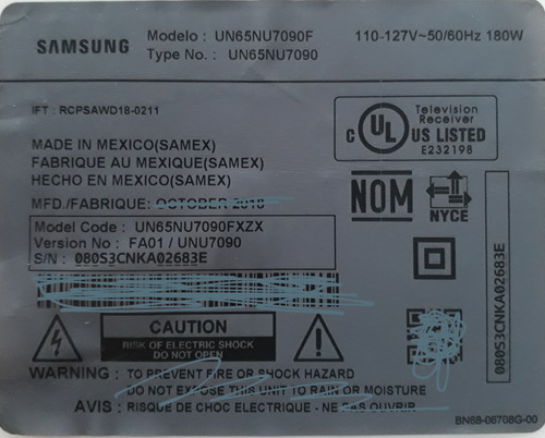 Fuente Samsung Un65nu7090f Bn4400932a (Usado)