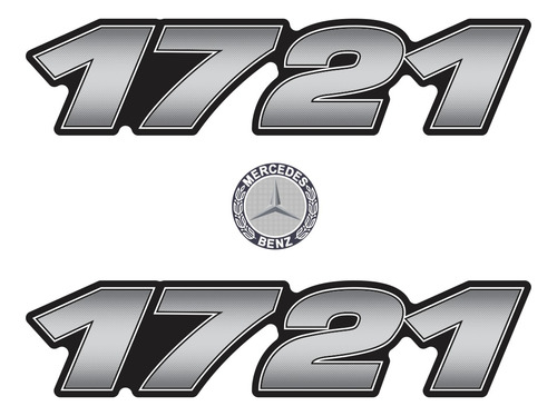 Kit Adesivos Compatível Caminhão Mercedes Benz 1721 Krt123