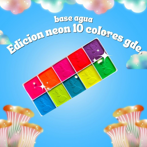 Paleta Neon De 10 Colores Grande