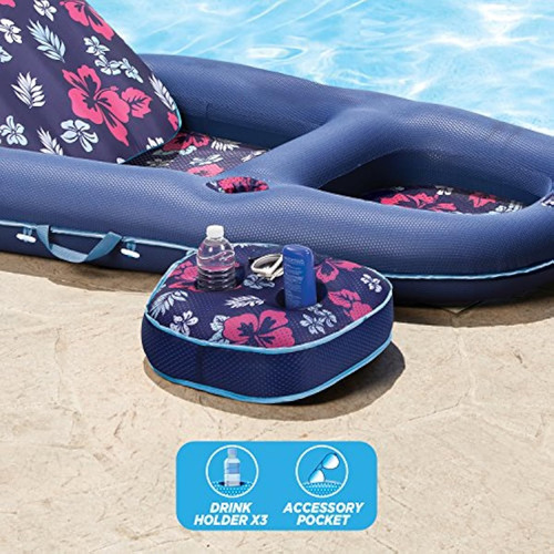 Flotador Inflable 2 En 1 Con Respaldo Ajustable Aqua Campani Azul Marino