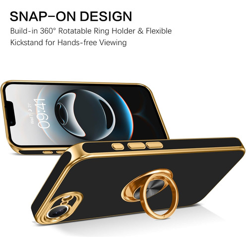 Funda Para iPhone 16e Case Con Magnética Soporte Anillo A Prueba De Golpes Bumper Lindo Titular De Lujo De Diseño