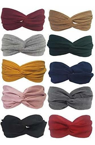 Ergonflow 10 Pack Headbands For Women Boho Bands Diademas 
