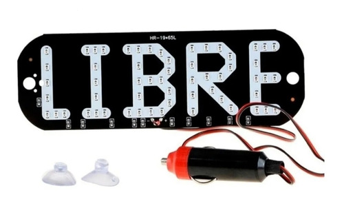 Letrero Taxi Led Libre Chupo Encendedor 12-24v Blanco Rojo