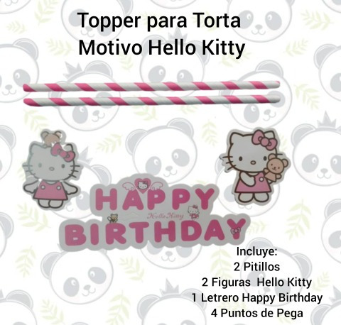 Topper Para Decoración Torta Cumpleaños Hello Kitty Toppers