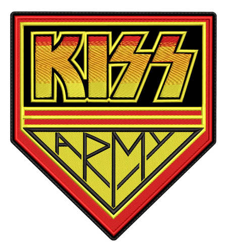 Espaldera Bordada Kiss Army 26.8x26cm Hard Rock, Heavy Metal