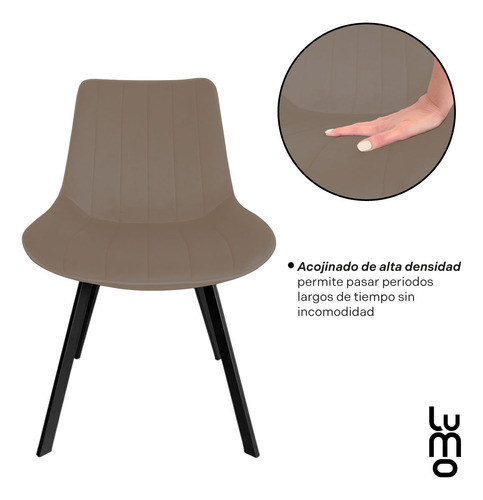 Set De 2 Sillas Para Comedor Velvet Tapizada Terciopelo Sala Eames Estructura De La Silla Beige