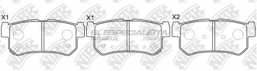 Pastillas De Freno Ssangyong Kyron 2.0 2011 Nibk Trasera