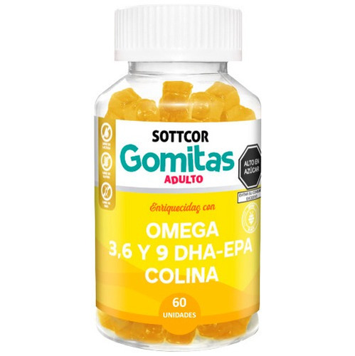 Omega Para Adultos Gomitas Sottcor 100gr Naranja