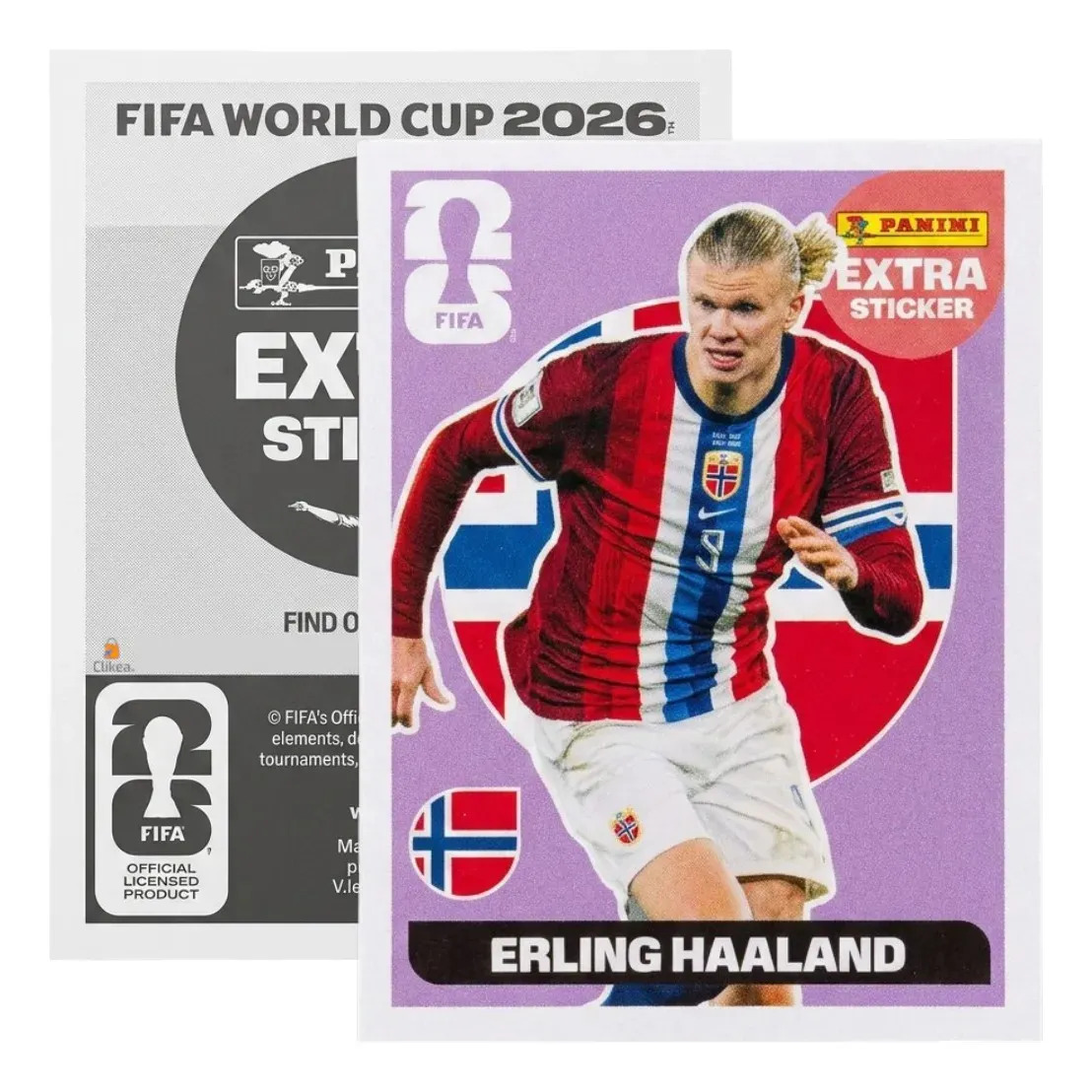 Extra Stickers Originales Panini Mundial 2026 A Erling Haaland Morado 2026