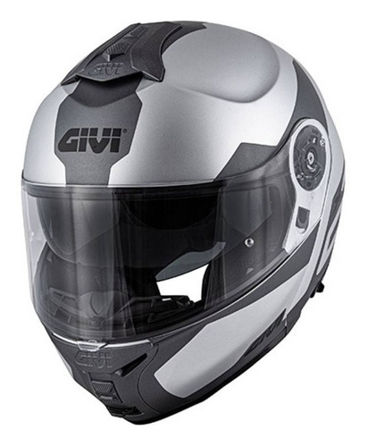 Capacete Givi X21 Spirit Fosco Prata Titanium Preto Cor Cinza Tamanho do capacete XXL/63