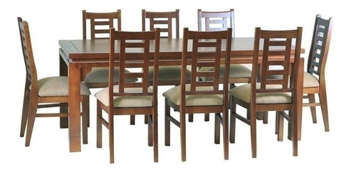 Comedor Leyda 8 Sillas Canela Nogal / Muebles América