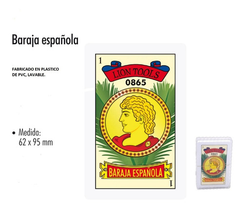 Baraja Española Plástica Juego De Mesa Con 40 Cartas Lavable