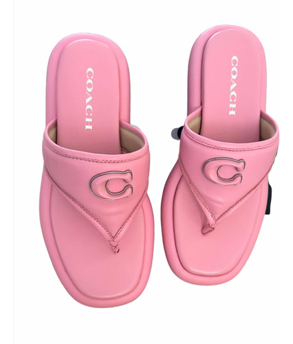 Sandalias De Cuña Con Logo Coach