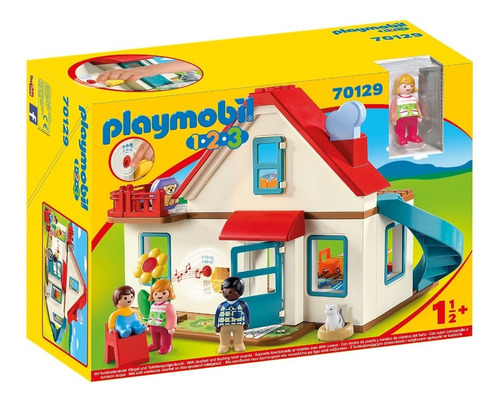 Playmobil 1.2.3 70129 Casa Familiar Con Timbre Real En Stock