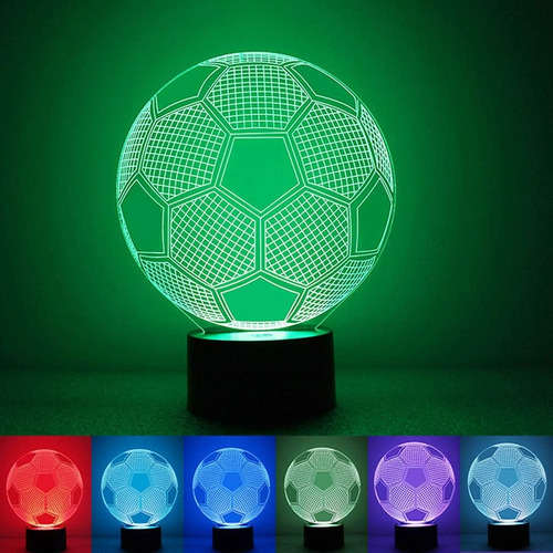 Lampara Ilusión 3d Balón De Fútbol,led Touch Luz De Noche