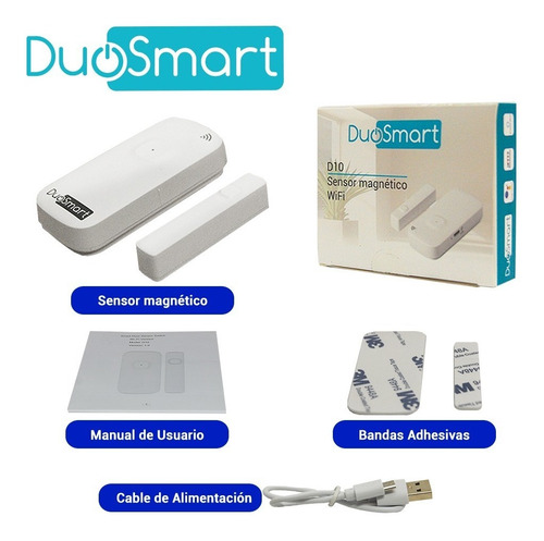 Imagen 5 de 5 de Sensor Magnético Wifi D10 Para Puerteas Y Ventanas