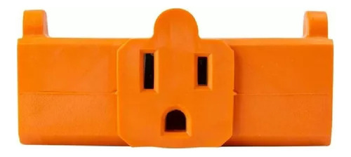 Adaptador Sanelec Multicontacto T Aterrizado 3 Tomas T4127 Color Naranja