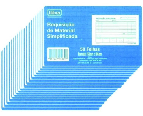  Tilibra Requisição de Material REQUISIÇÃO DE MATERIAL SIMPLIF 50 folhas  listradas unidade x 1 27.5cm x 22cm