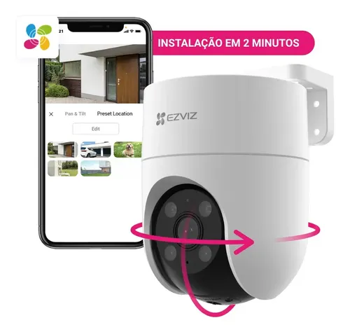 Câmera De Vídeo Segurança Ezviz H8c Wi-fi 360º Com Resolução 2mp Branco