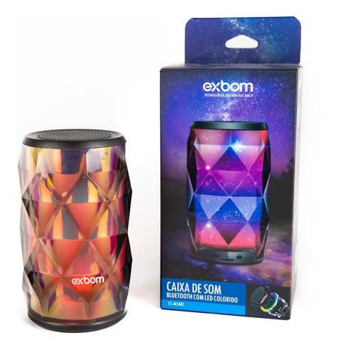 Imagem 7 de 8 de Caixa De Som Bluetooth Cs-m54bt Exbom Galaxia Branca C/ Led