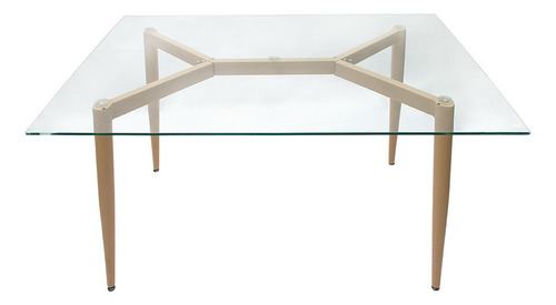 Imagem 3 de 4 de Mesa De Jantar Retangular Com Tampo De Vidro Veneza 120cm