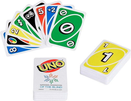 Imagen 5 de 6 de Juego De Mesa Cartas Uno Braille Discapacidad Visual Braile