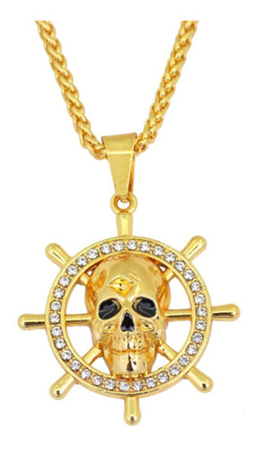 Cadena Con Strass Iced Out Calavera Timon Hip Hop Trap