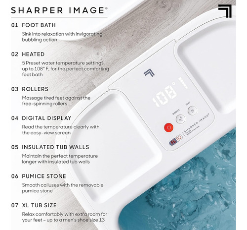 Masajeador Pies Sharper Image Hydro Spa Pantalla Lcd Rodillo