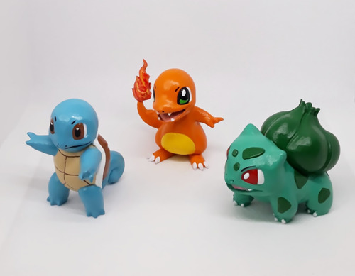 Bulbassauro, Squirtle E Charmander - Impressão 3d - Pintados