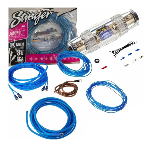 Imagen 3 de 4 de Kit Cables Potencia Stinger Serie Select / Ssk8 / 8 Ga Gauge