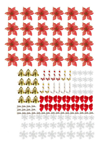 Flor Con Purpurina, 120 Unidades, Para Decoración Navideña,