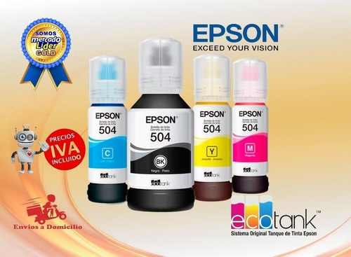 Tinta Original Epson Kit 4 Colores L4150, L4160 Incluye Iva.