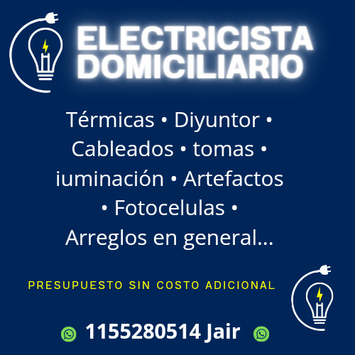 Electricista Domiciliario (presupuesto Sin Costo Adicional)