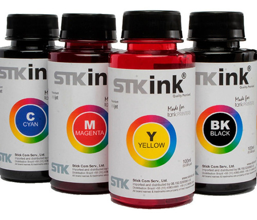 Tinta Stk Corante Bulk Ink P/ Epson Ecotank Refil  4x100ml