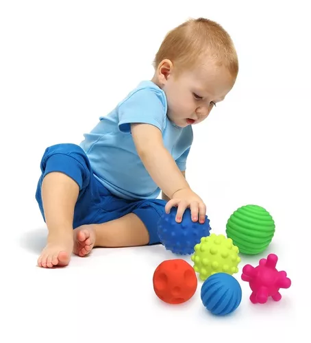 Set 6 Pelotas Sensoriales Didácticas Para Bebé Con Texturas