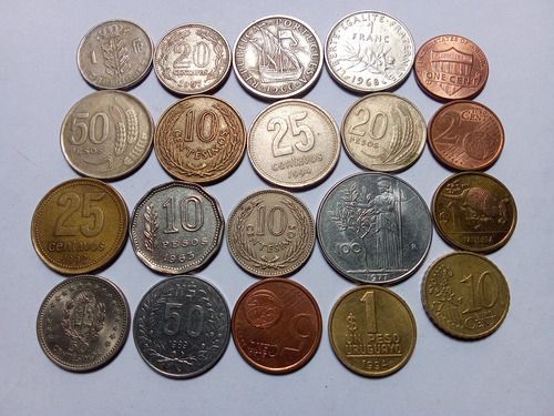 20 Moedas Antigas Estrangeiras Diversos Países (Usado)