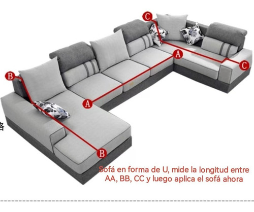 Imagen 9 de 10 de Funda De Sofá Forma De Il Chaise Longue 3 Asientos X Un Par