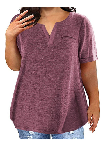 Playera W De Talla Grande Para Mujer, Sexy, Con Cuello En V,