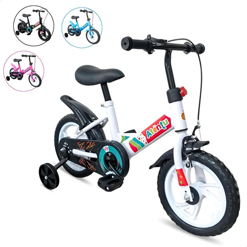 Bicicleta Infantil Aro 12 Com Rodinhas Laterais Equilíbrio Branco S