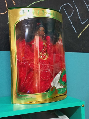Imagem 3 de 6 de Barbie Collector Happy Holiday 1993 Negra Festiva Natal