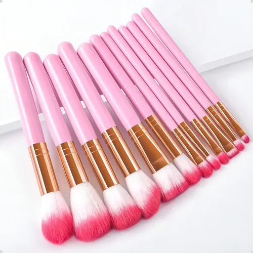 Kit Kabuki 10 Pincéis Rosa | MercadoLivre