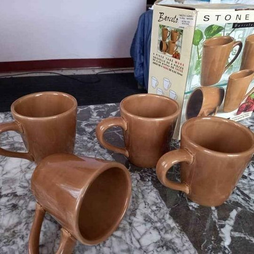 Imagen 2 de 3 de Nuevo Juego De 4 Tazas De Cerámica Para Café 14oz