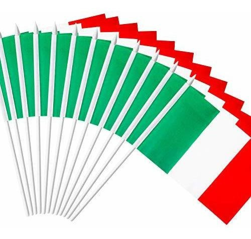 Bandera - Italia Bandera Stick, Italiano 5x8 Pulgadas Portát