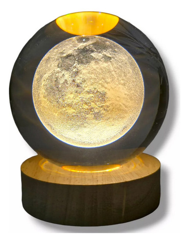 Esfera De Cristal Luz Nocturna Led 3d
