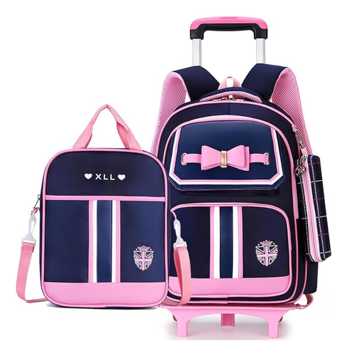 Zhanao Rolling Trolley Bag Mochila Con Ruedas Bowknot Para N