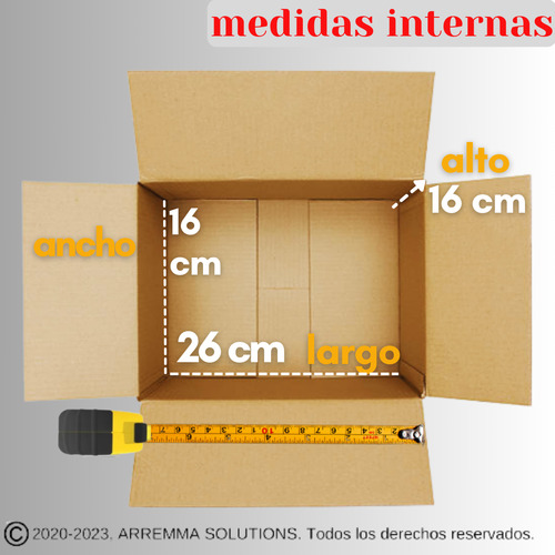 Cajas De Cartón Para Envíos 26x16x16cm25pzs Cartón Corrugado
