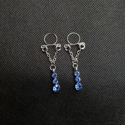 Par Piercing Pezón Nipple Colgante Falso Aro Argolla C